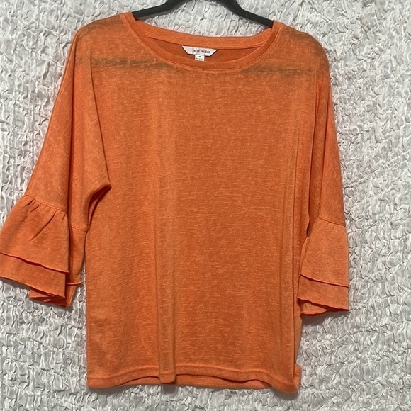 ERIN LONDON WOMENS ORANGE COLOR INSIDE OUT TOP, SIZE M - Picture 3 of 7